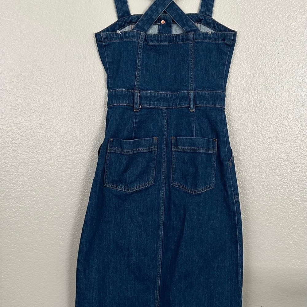 Pre-Owned J.Crew - Sleeveless
Overall-Style Midi Dress Sz 0 - Picture 4 of 7